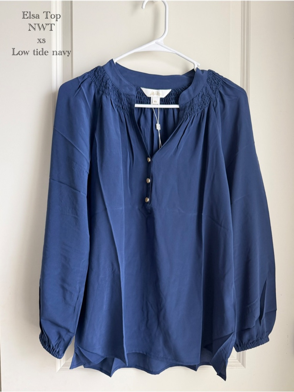 Lilly Pulitzer Elsa Low Tide Navy Long-Sleeve Women's Top